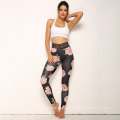 Custom print colorful floral workout fitness yoga pants leggings tights for women